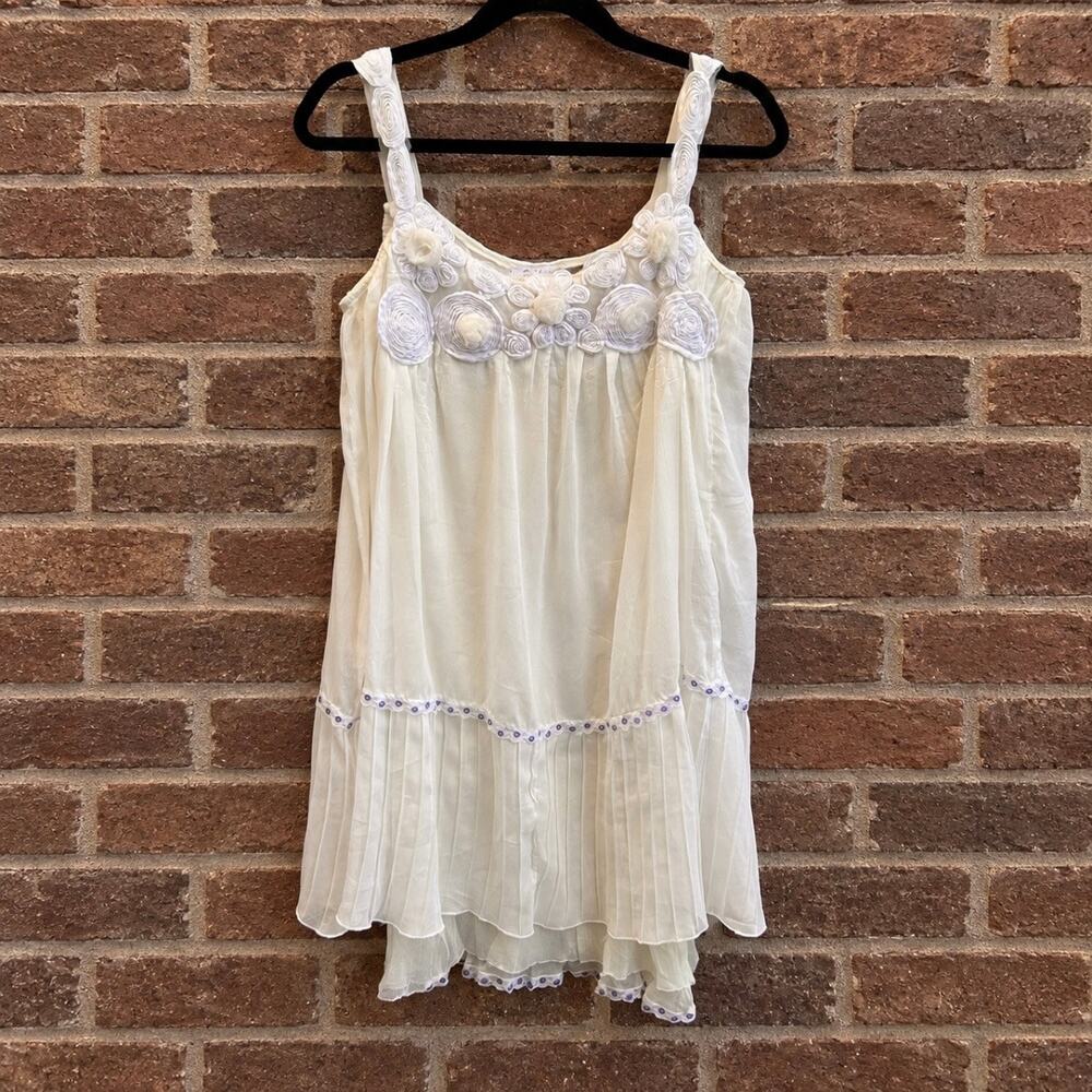 EVA Australia Y2K Floral Rosette Pleated Chiffon Fairy Dress Size S